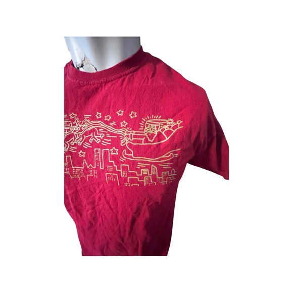 Keith Haring Christmas Santa Design T-Shirt by Ripple: Adult Unisex Large - Picture 3 of 5